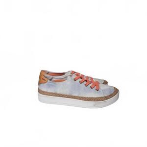 Reef Women's Light Blue Espadrille Sneakers with Coral Laces